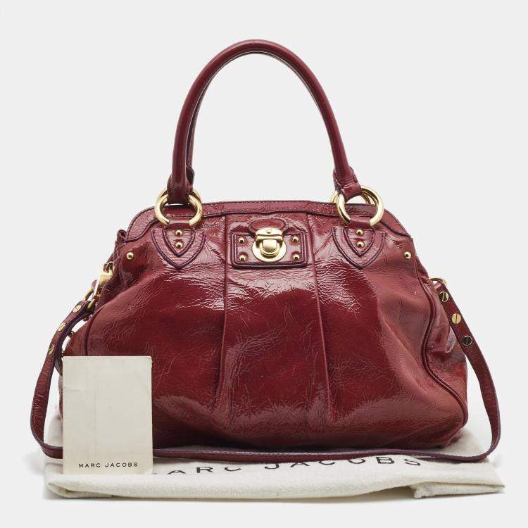 Pre Owned Marc Jacobs Alyona Purple Patent Leather Satchel
