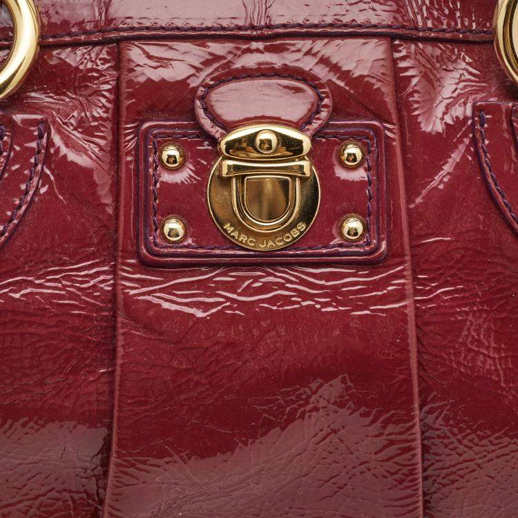 Pre Owned Marc Jacobs Alyona Purple Patent Leather Satchel