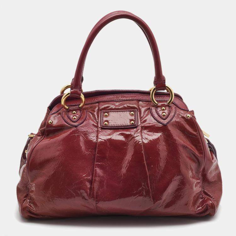 Pre Owned Marc Jacobs Alyona Purple Patent Leather Satchel