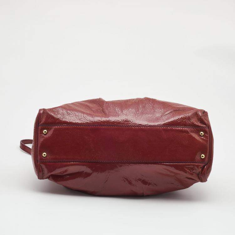 Pre Owned Marc Jacobs Alyona Purple Patent Leather Satchel