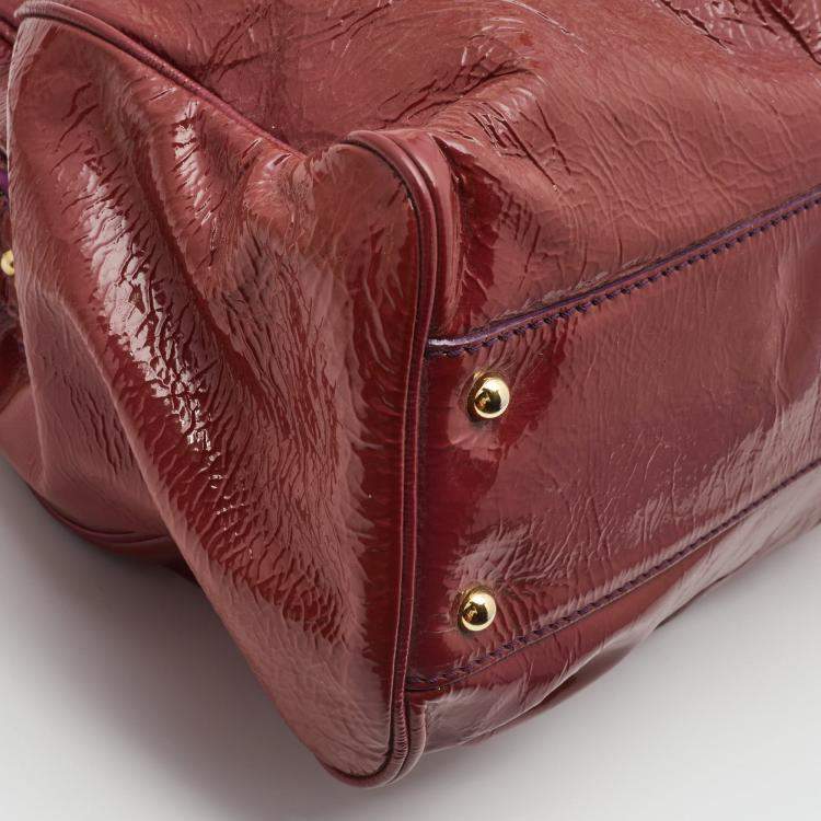 Pre Owned Marc Jacobs Alyona Purple Patent Leather Satchel