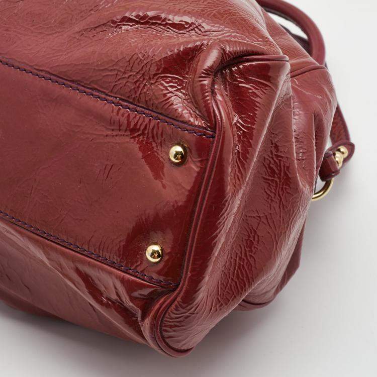 Pre Owned Marc Jacobs Alyona Purple Patent Leather Satchel