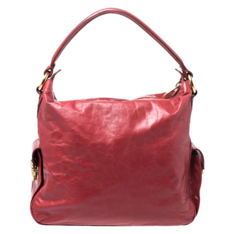 Pre Owned Marc Jacobs Red Leather Multi Pocket Shoulder Bag