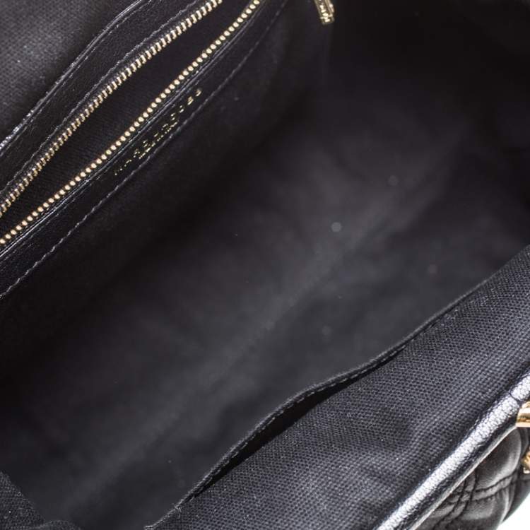 Pre Owned Marc Jacobs Black Quilted Leather Stam Satchel