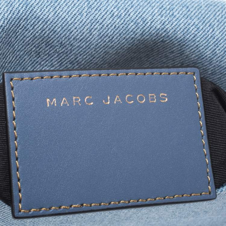 Pre Owned Marc Jacobs Blue Denim and Leather Small Studded Nomad Crossbody Bag