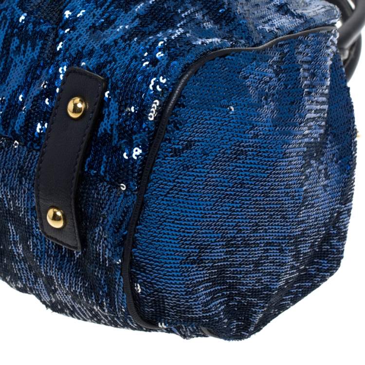 Pre Owned Marc Jacobs Blue Sequin New York Rocker Stam Shoulder Bag