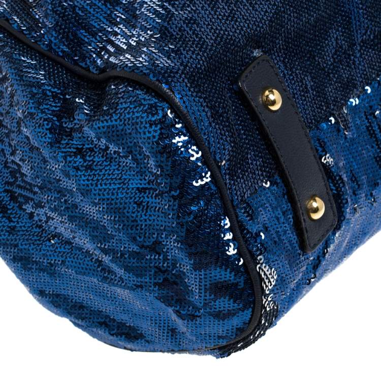 Pre Owned Marc Jacobs Blue Sequin New York Rocker Stam Shoulder Bag