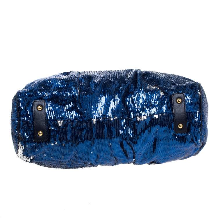 Pre Owned Marc Jacobs Blue Sequin New York Rocker Stam Shoulder Bag