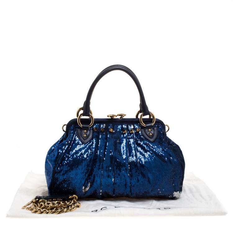 Pre Owned Marc Jacobs Blue Sequin New York Rocker Stam Shoulder Bag