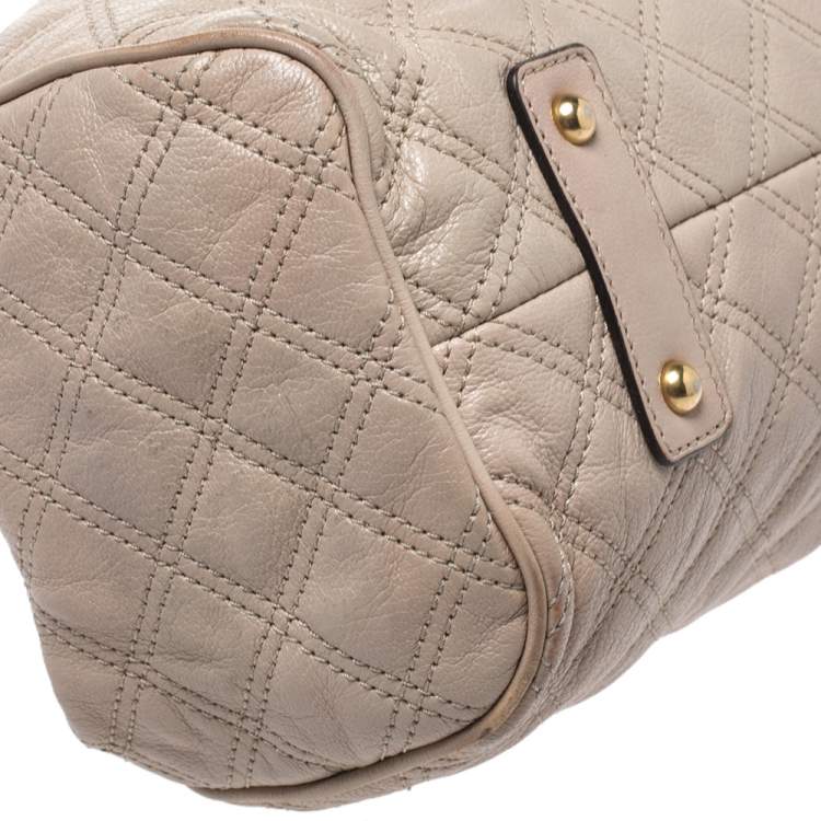 Pre Owned Marc Jacobs Beige Leather Mini Stam Satchel