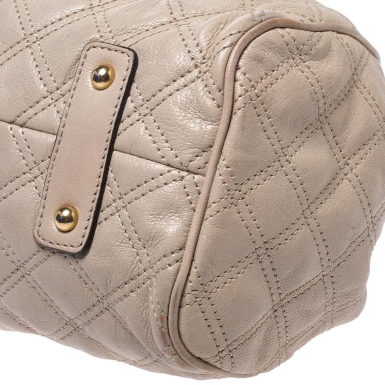 Pre Owned Marc Jacobs Beige Leather Mini Stam Satchel
