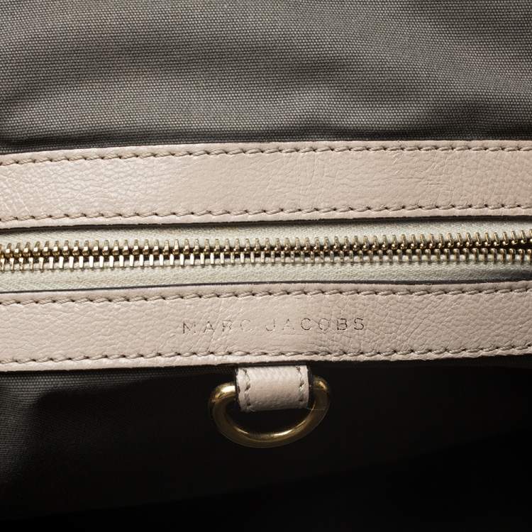 Pre Owned Marc Jacobs Beige Leather Mini Stam Satchel