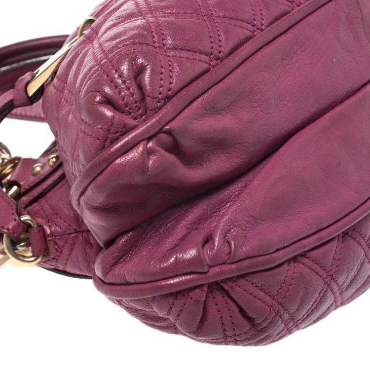 Pre Owned Marc Jacobs Pink Quilted Leather Cecilia Satchel