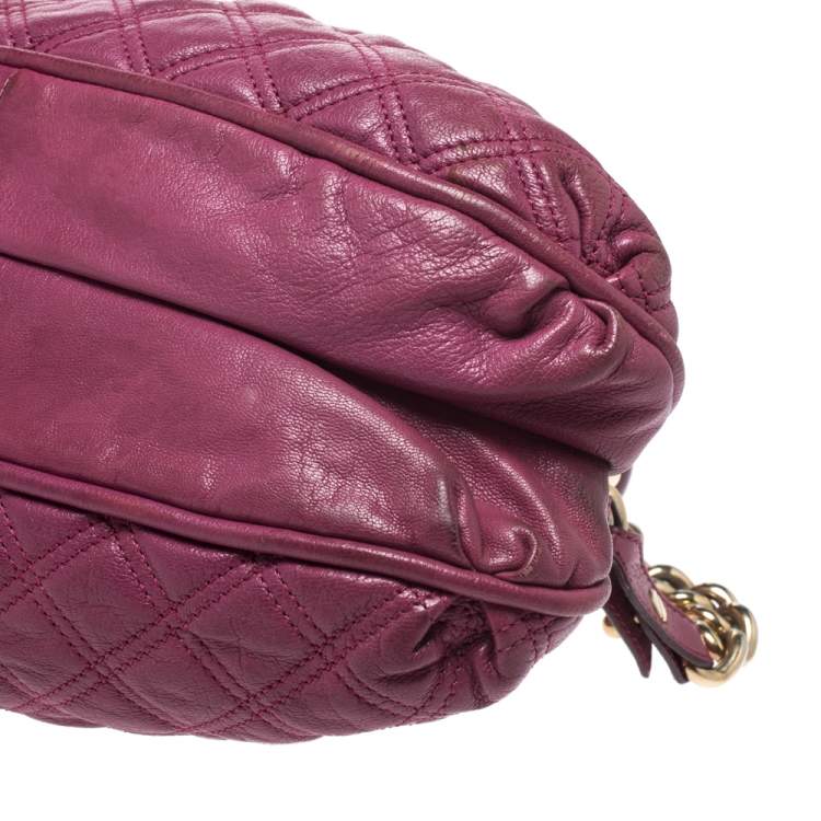 Pre Owned Marc Jacobs Pink Quilted Leather Cecilia Satchel