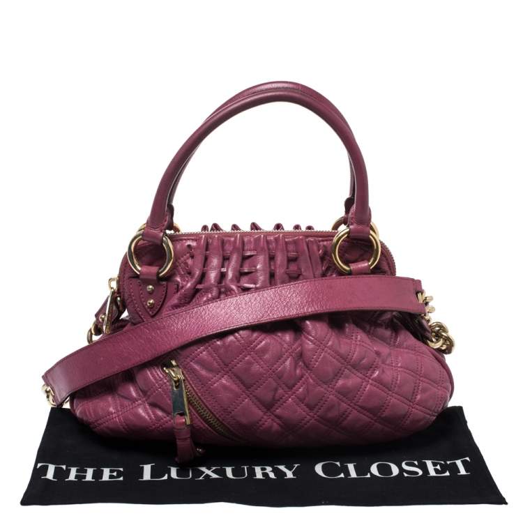 Pre Owned Marc Jacobs Pink Quilted Leather Cecilia Satchel