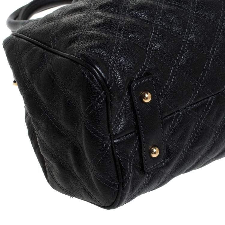 Pre Owned Marc Jacobs Black Quilted Leather Stam Shoulder Bag