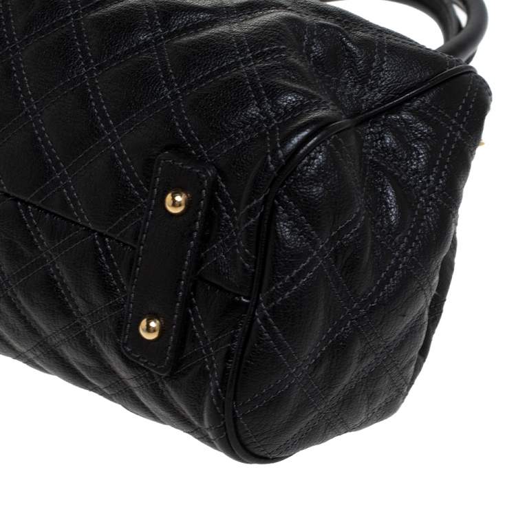 Pre Owned Marc Jacobs Black Quilted Leather Stam Shoulder Bag