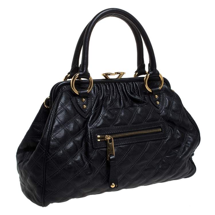 Pre Owned Marc Jacobs Black Quilted Leather Stam Shoulder Bag
