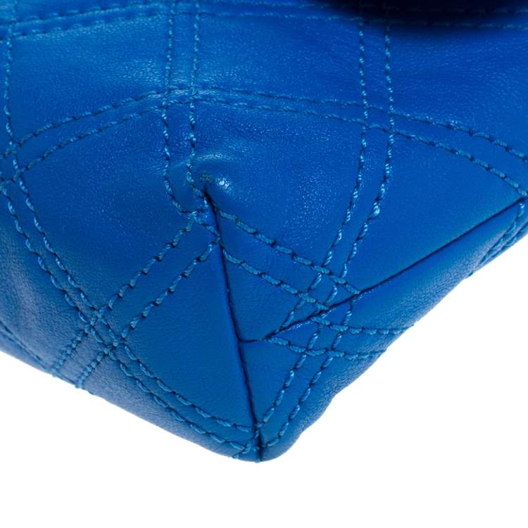Pre Owned Marc Jacobs Blue Quilted Leather Flap Crossbody Bag