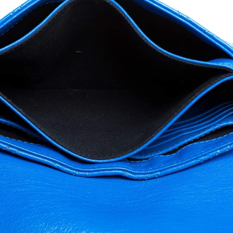 Pre Owned Marc Jacobs Blue Quilted Leather Flap Crossbody Bag