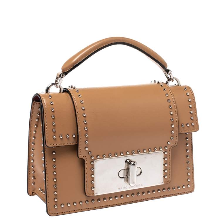 Pre Owned Marc Jacobs Beige Studded Leather Small Mischief Shoulder Bag