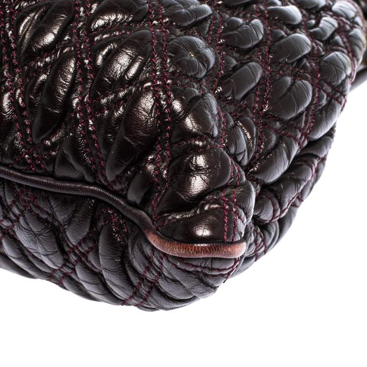 Pre Owned Marc Jacobs Burgundy Quilted Leather Stam Shoulder Bag