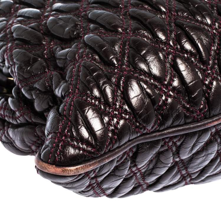 Pre Owned Marc Jacobs Burgundy Quilted Leather Stam Shoulder Bag