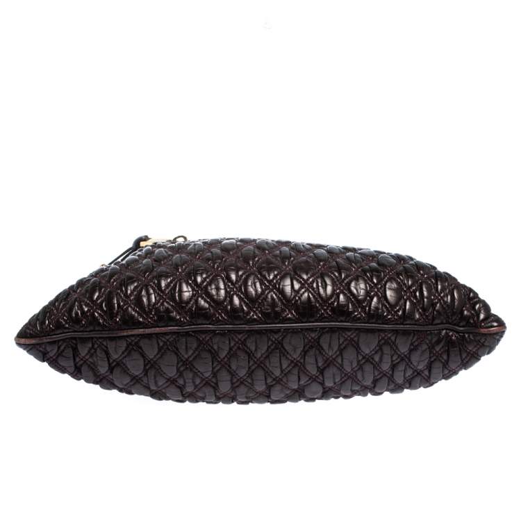 Pre Owned Marc Jacobs Burgundy Quilted Leather Stam Shoulder Bag