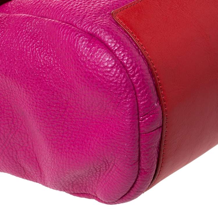 Pre Owned Marc By Marc Jacobs Fuchsia/Red Leather Bob’s Memphis Top Handle Bag