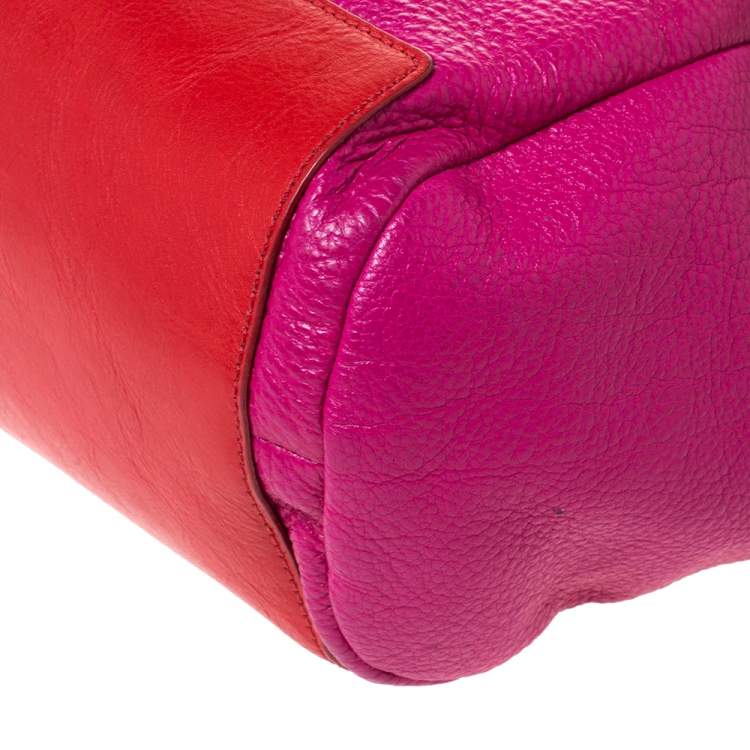 Pre Owned Marc By Marc Jacobs Fuchsia/Red Leather Bob’s Memphis Top Handle Bag
