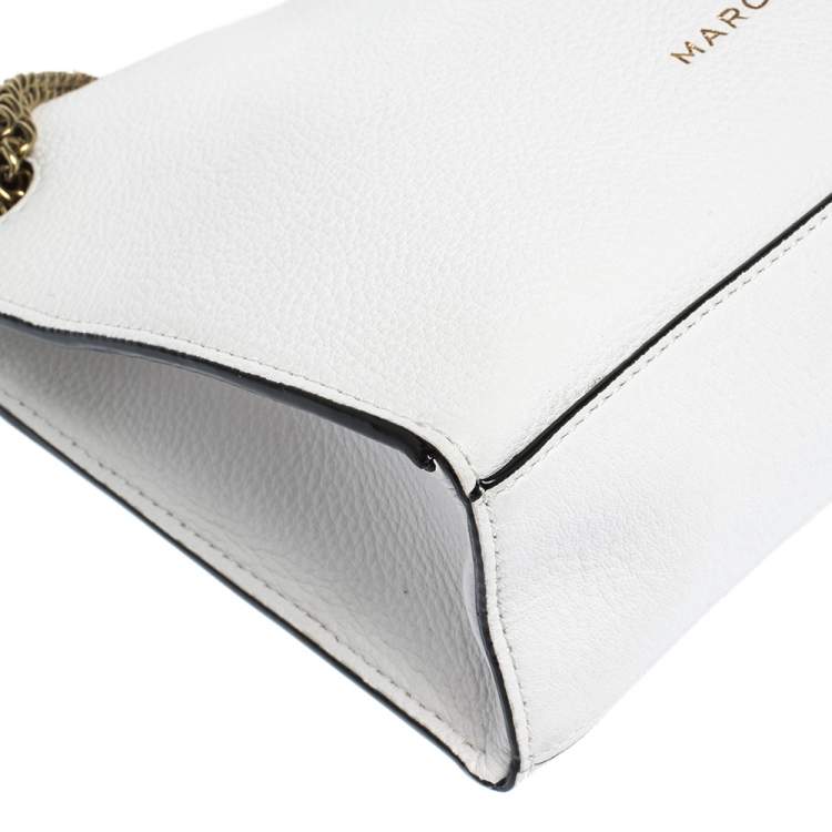 Pre Owned Marc Jacobs White Leather Double Link 27 Shoulder Bag