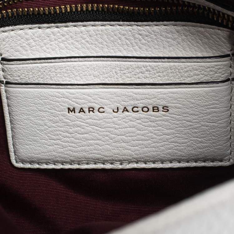 Pre Owned Marc Jacobs White Leather Double Link 27 Shoulder Bag