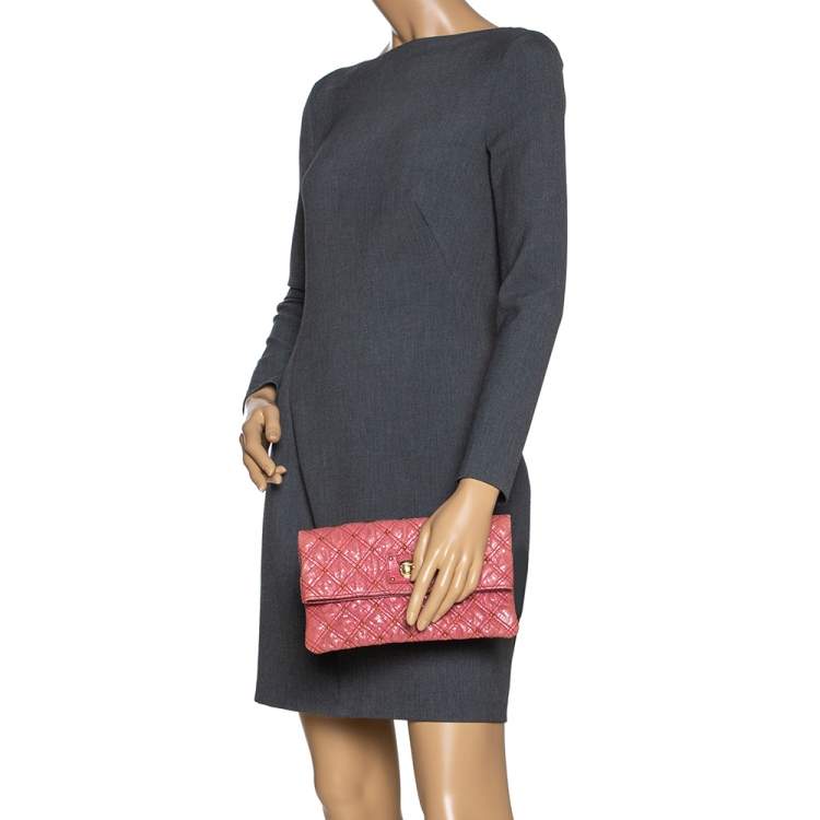 Pre Owned Marc Jacobs Pink Studded Leather Eugenie Clutch