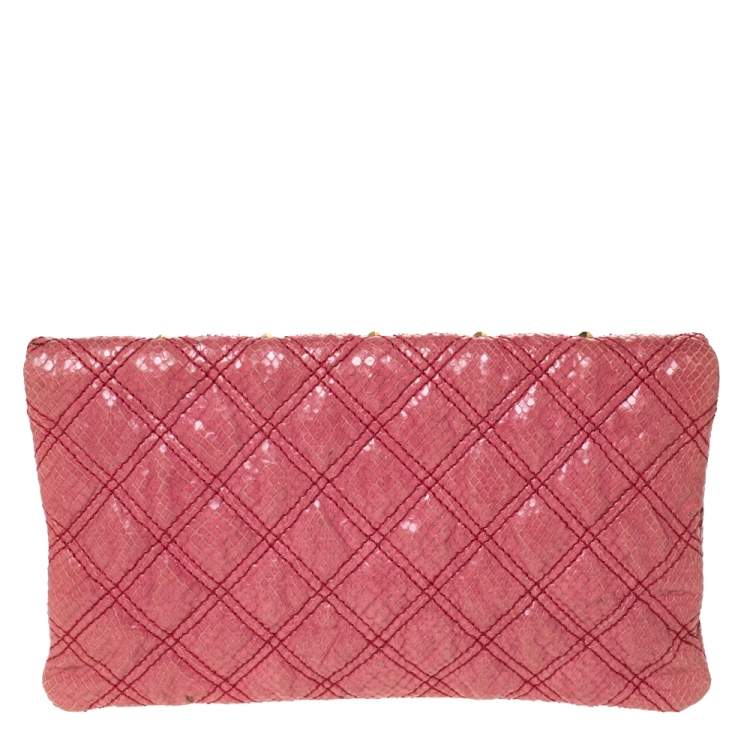 Pre Owned Marc Jacobs Pink Studded Leather Eugenie Clutch