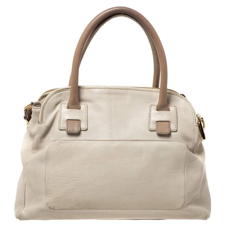 مملوكة مسبقًا Marc Jacobs Ivory Leather Front Pocket Chain Shoulder Bag