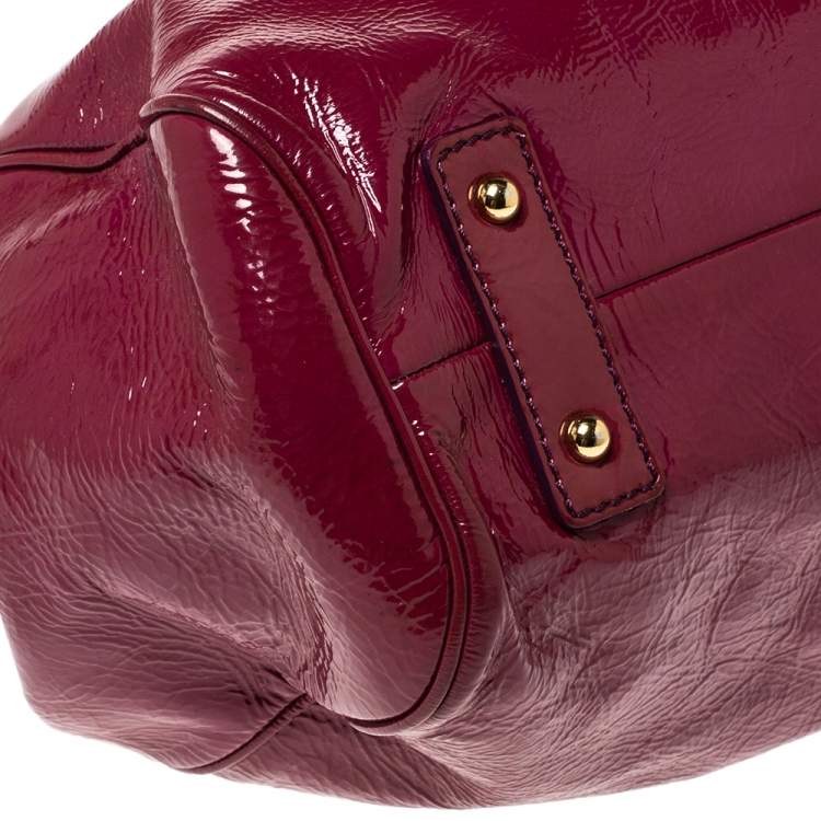 Pre Owned Marc Jacobs Dark Pink Patent Leather Stam Shoulder Bag