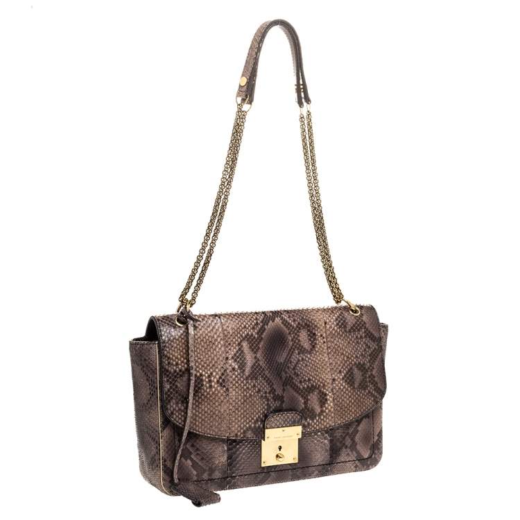 Pre Owned Marc Jacobs Grey/Beige Python Polly Shoulder Bag