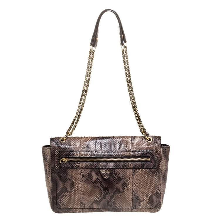 Pre Owned Marc Jacobs Grey/Beige Python Polly Shoulder Bag