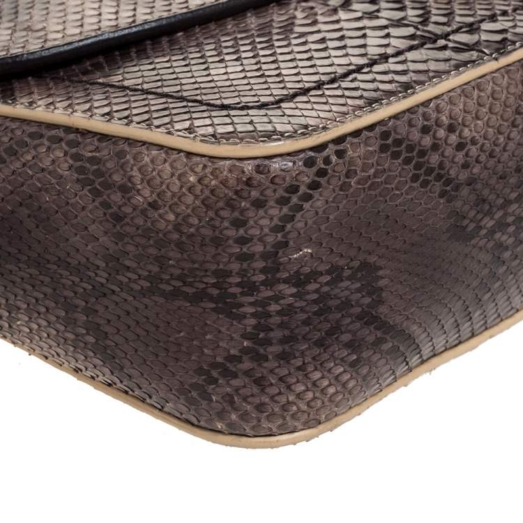 Pre Owned Marc Jacobs Grey/Beige Python Polly Shoulder Bag