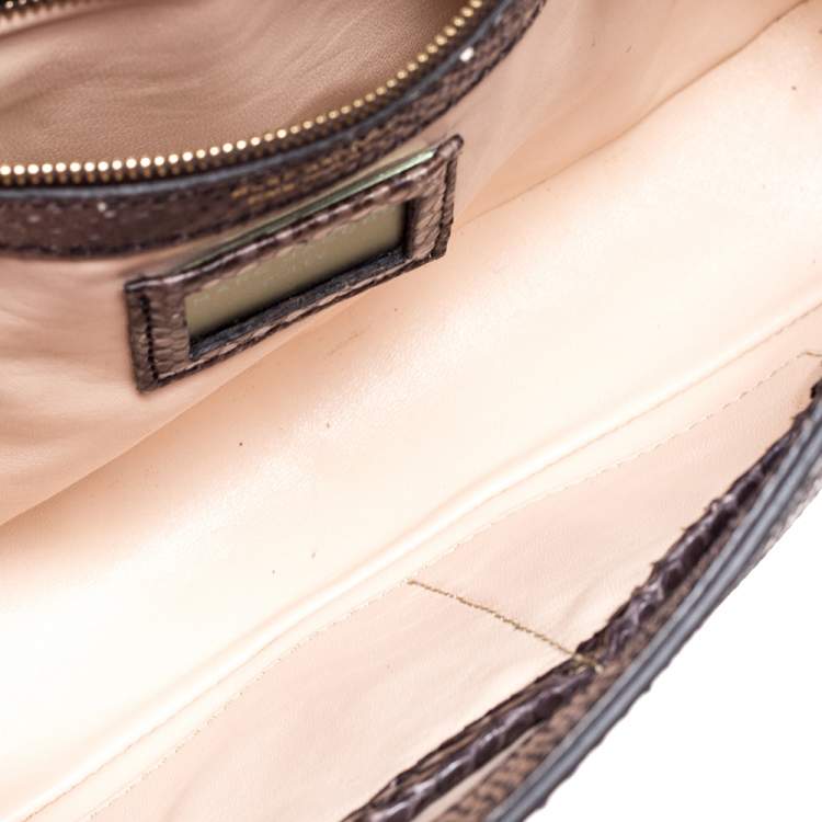 Pre Owned Marc Jacobs Grey/Beige Python Polly Shoulder Bag