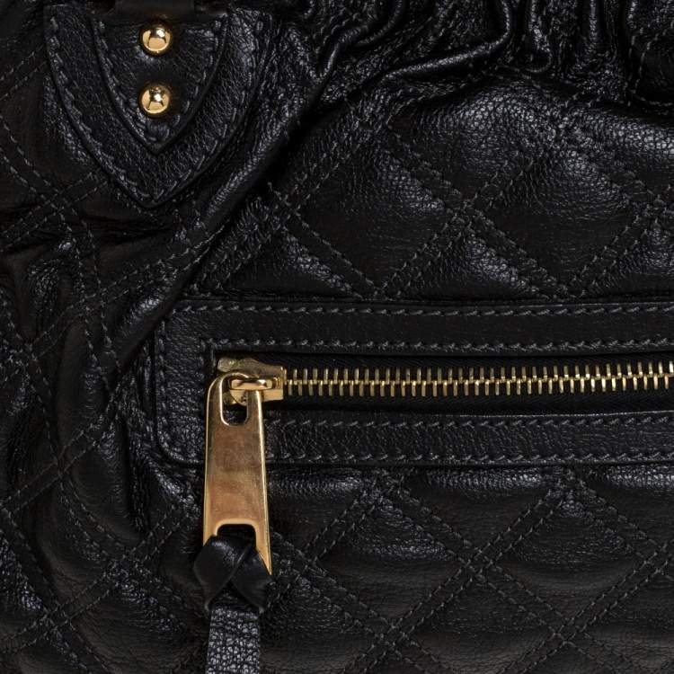 Pre Owned Marc Jacobs Black Quilted Leather Stam Satchel