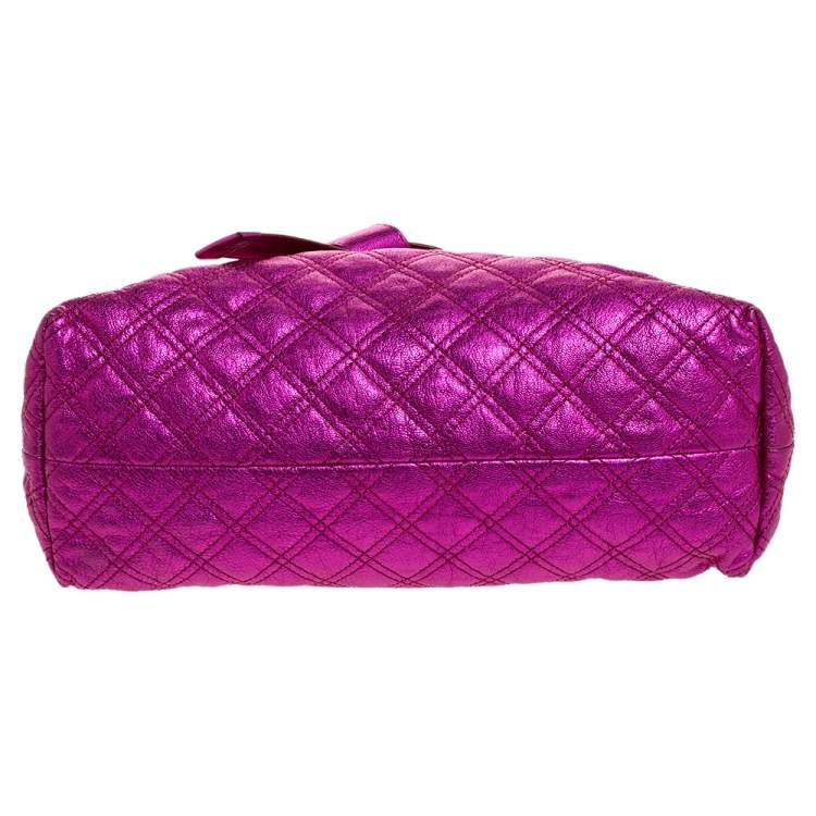 Pre Owned Marc Jacobs Metallic Pink Quilted Leather Satchel 