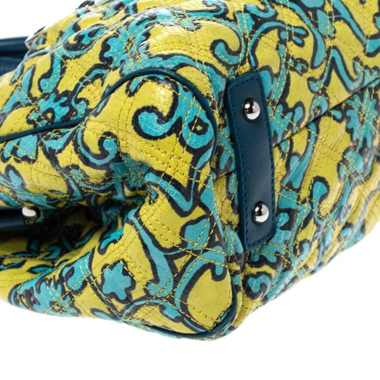 Pre Owned Marc Jacobs Multicolor Printed Quilted Leather Stam Satchel