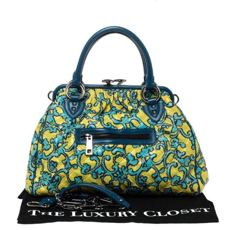 Pre Owned Marc Jacobs Multicolor Printed Quilted Leather Stam Satchel