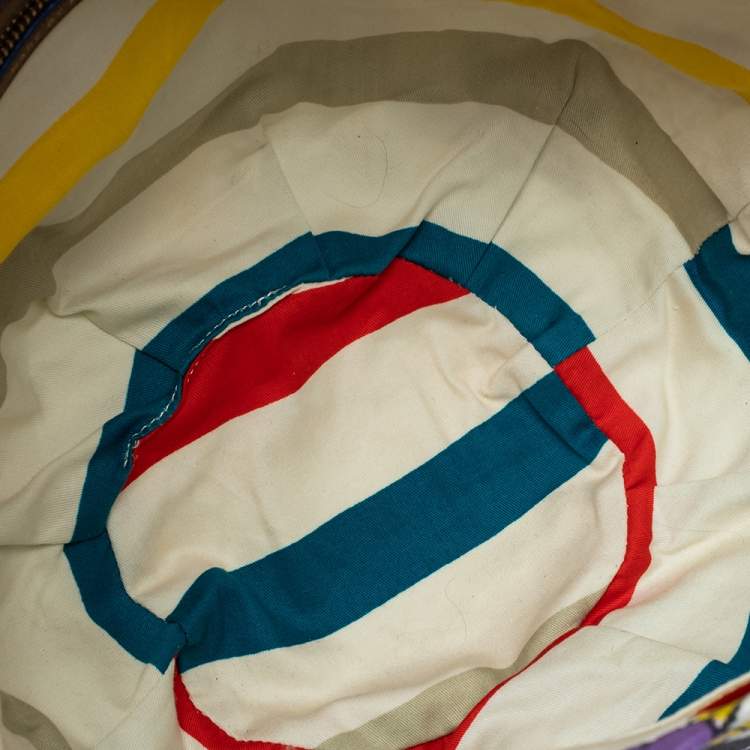 Pre Owned Marc Jacobs White Printed Canvas and Leather Tote