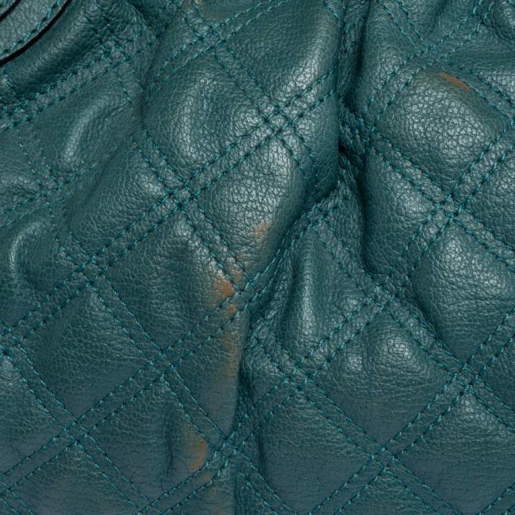 Pre Owned Marc Jacobs Pale Green Quilted Leather Stam Shoulder Bag