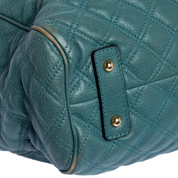 Pre Owned Marc Jacobs Pale Green Quilted Leather Stam Shoulder Bag