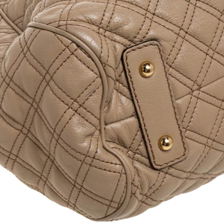 Pre Owned Marc Jacobs Beige Quilted Leather Stam Satchel