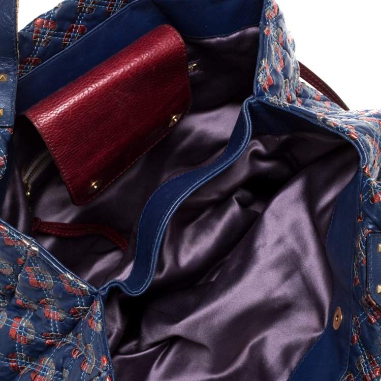 Pre Owned Marc Jacobs Blue/Metallic Quilted Leather Memphis Robert Jena Shoulder Bag