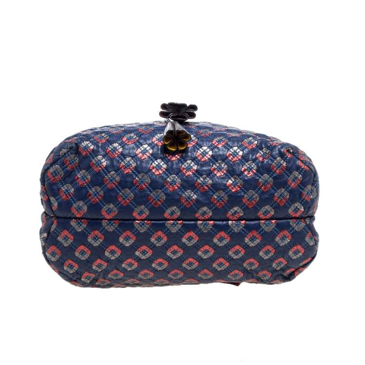 Pre Owned Marc Jacobs Blue/Metallic Quilted Leather Memphis Robert Jena Shoulder Bag